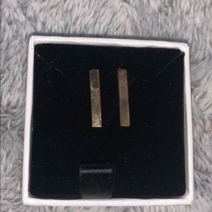 Gold plated bar earrings
